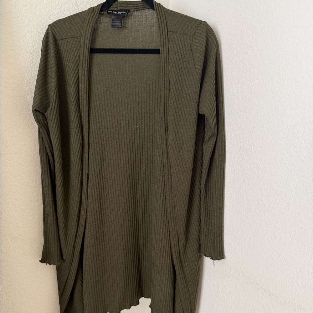 See You Monday Khaki Women's Open Front Cardigan